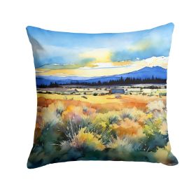Nevada Sagebrush in Watercolor Throw Pillow Machine Washable, Indoor Outdoor Decorative Pillow for Couch, Bed or Patio, 18Hx18W